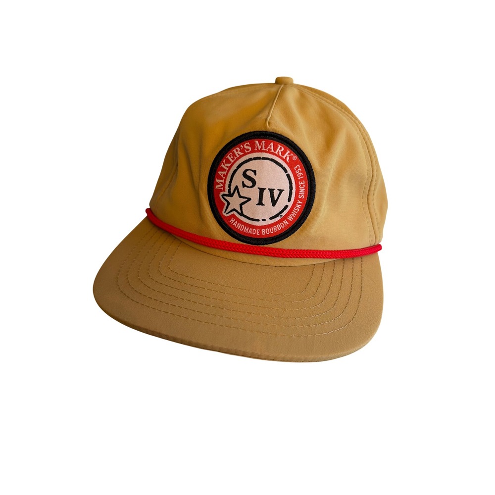 Maker's Mark Hat Tan S IV Bourbon Whisky Rope Snapback Recycled Trucker Cap